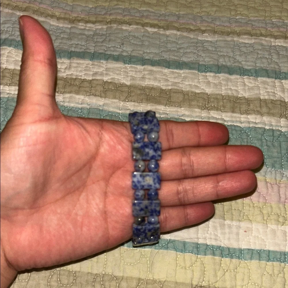Blue Sodalite Stretch Bracelet - Women's Natural Stone Jewelry